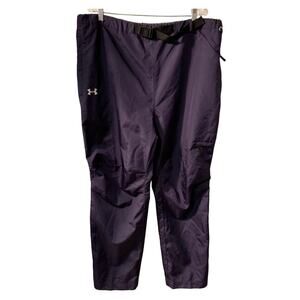 Vintage Under Armour Womens Belted Rain Pants Size XXL Navy Blue Ankle Snaps